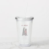 Rode Zwarte Katten Soulmates Acryl Drinkbeker (Achterkant)