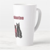Rode Zwarte Katten Soulmates Latte Mok (Rechterhoek)
