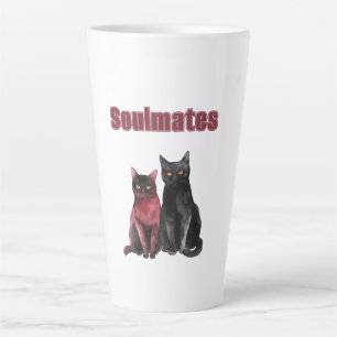 Rode Zwarte Katten Soulmates Latte Mok