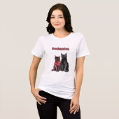 Rode Zwarte Katten Soulmates Tri-Blend Shirt (Voorkant volledig)