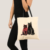 Rode Zwarte Katten Tote Bag (Voorkant (product))