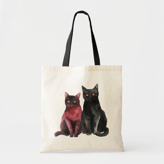 Rode Zwarte Katten Tote Bag (Voorkant)