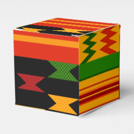 Rode & Zwarte Kente Patroon Favor Doos Bedankdoosjes