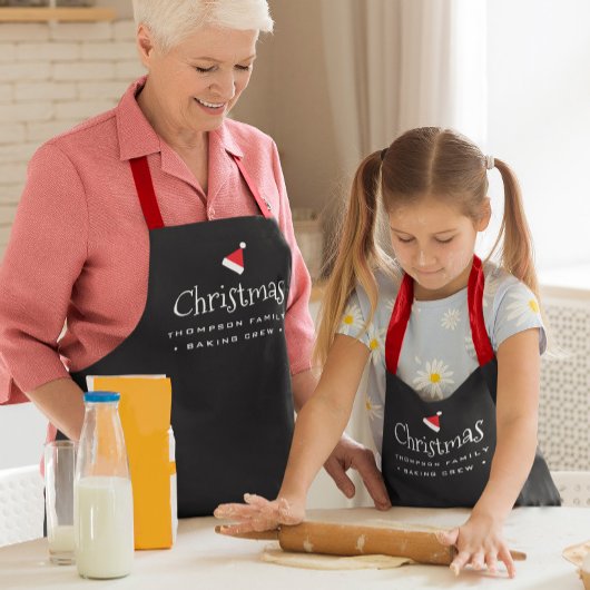 Rode Zwarte Kerst Bakken Crew Custom Family Schort