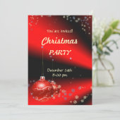 Rode Zwarte Kerstfeestdag Kaart (Staand voorkant)