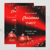 Rode Zwarte Kerstfeestdag Kaart (Voorkant / Achterkant)