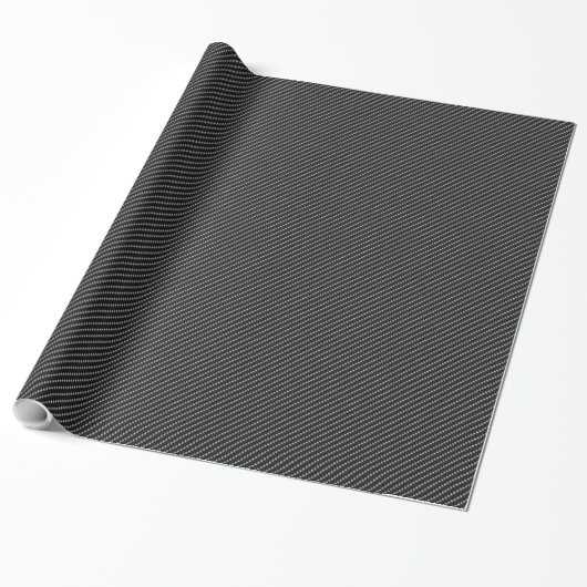 Rode & Zwarte Koolstofvezel Basis Cadeaupapier (Uitgerold)