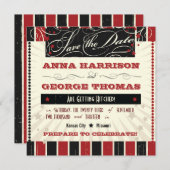 Rode & Zwarte Landelijke Poster om de Datum te Bes Save The Date (Voorkant / Achterkant)