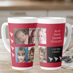 Rode zwarte liefde om opa te zijn met foto's latte mok