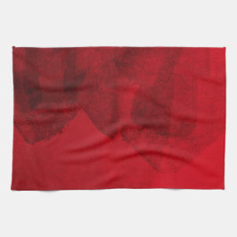 Rode zwarte liefde voor abstracte moderne tekenkun theedoek