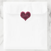 rode zwarte liefdeshart ronde sticker (Tas)