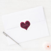 rode zwarte liefdeshart ronde sticker (Envelop)