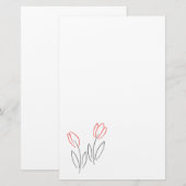 Rode zwarte lineartsennetjes briefpapier (Voorkant / Achterkant)