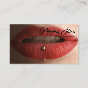 Rode Zwarte Lippen Piercing foto Visitekaartje