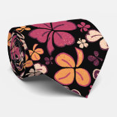 Rode zwarte Lucky Shamrocks Clover St. Patrick's D Stropdas (Opgerold)