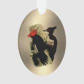 Rode Zwarte Magellanic Woodpeckers Kerstmis Ornament (voorkant)
