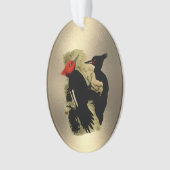  Rode Zwarte Magellanic Woodpeckers Kerstmis Ornament (voorkant)