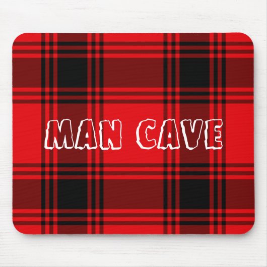 Rode zwarte Man Cave Muismat (Voorkant)