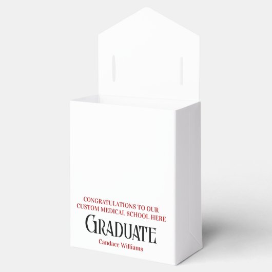 Rode Zwarte Medische School Custom Graduation Part Bedankdoosjes (Geopend)