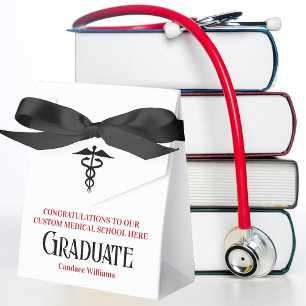 Rode Zwarte Medische School Custom Graduation Part Bedankdoosjes