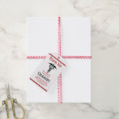 Rode Zwarte Medische School Custom Graduation Part Cadeaulabel (Met Touw)