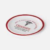 Rode Zwarte Medische School Custom Graduation Part Papieren Bordje (Gekanteld)