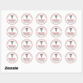 Rode Zwarte Medische School Custom Graduation Part Ronde Sticker (Vel)