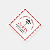 Rode Zwarte Medische School Custom Graduation Part Servet (Hoek)