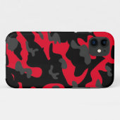Rode zwarte militaire camouflage textuur Case-Mate iPhone case (Achterkant (horizontaal))