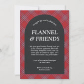 Rode zwarte moderne flanel en vrienden Kerstmis Kaart (Voorkant)