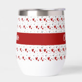 Rode Zwarte Moderne Harten Retro Monogram Naam (Links)