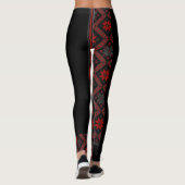rode & zwarte mooie leggingen leggings (Achterkant)
