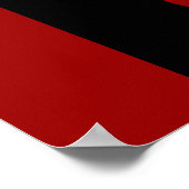 rode zwarte muzieknot (treble clef) poster (Hoek)