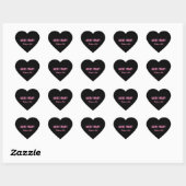Rode Zwarte Naam Visagist Bedrijf Hart Sticker (Vel)