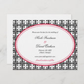 Rode zwarte ovaal preppy bruiloft, behalve de datu save the date (Voorkant / Achterkant)