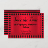 RODE ZWARTE PATTERNEN BEWAREN DE DATUM AANKONDIGING (Voorkant / Achterkant)