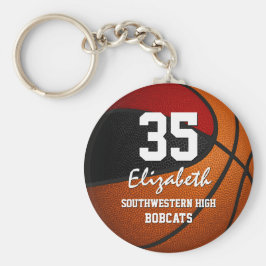 Rode zwarte ploeg, jongens basketbal sleutelhanger