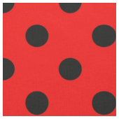 Rode Zwarte Polka Dots Textiel Stof (Close Up)