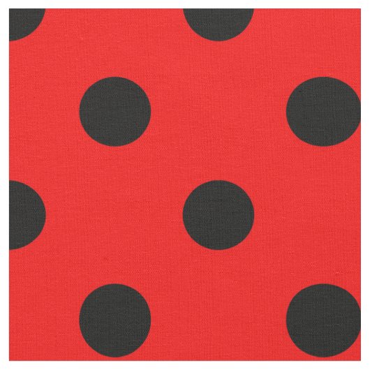 Rode Zwarte Polka Dots Textiel Stof (Close Up)
