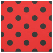 Rode Zwarte Polka Dots Textiel Stof (Swatch)