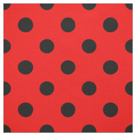 Rode Zwarte Polka Dots Textiel Stof