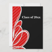 Rode Zwarte Polka Meisjes Foto Afstuderen Kaart (Achterkant)