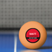 rode zwarte pongbal met naam pingpongbal (Net)