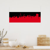 Rode zwarte Pop Art New York City Skyline Poster (Keuken)