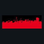 Rode zwarte Pop Art New York City Skyline Poster<br><div class="desc">Rood - Zwart New York - Manhattan Skyscrapers Digital Art Afbeelding</div>