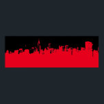 Rode zwarte Pop Art New York City Skyline Poster<br><div class="desc">Rood - Zwart New York - Manhattan Skyscrapers Digital Art Afbeelding</div>