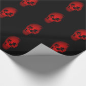 Rode Zwarte Pop Art Skull Wrapping Paper Cadeaupapier (Hoek)