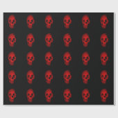 Rode Zwarte Pop Art Skull Wrapping Paper Cadeaupapier (Vlak)