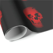 Rode Zwarte Pop Art Skull Wrapping Paper Cadeaupapier (Rol Hoek)