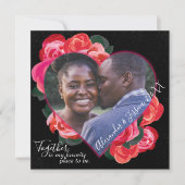 Rode, zwarte Romantische Rozen Foto Valentijnsdag Kaart (Voorkant)